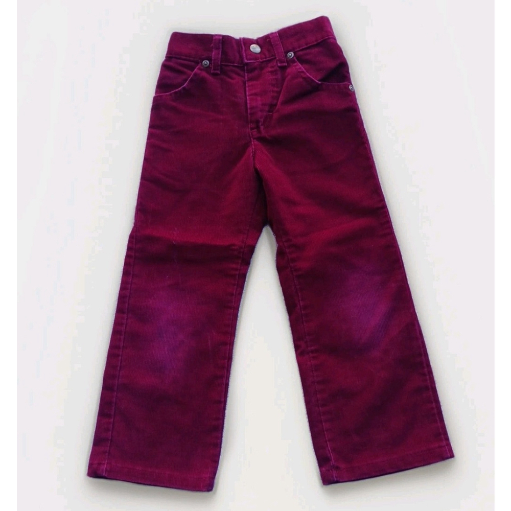 LEE Kids Red Corduroy Pants Made in USA Vintage